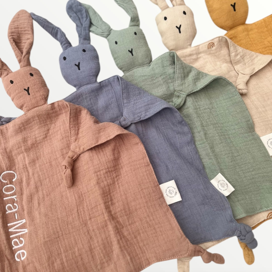 Rabbit Baby Comforter With Embroidered Name