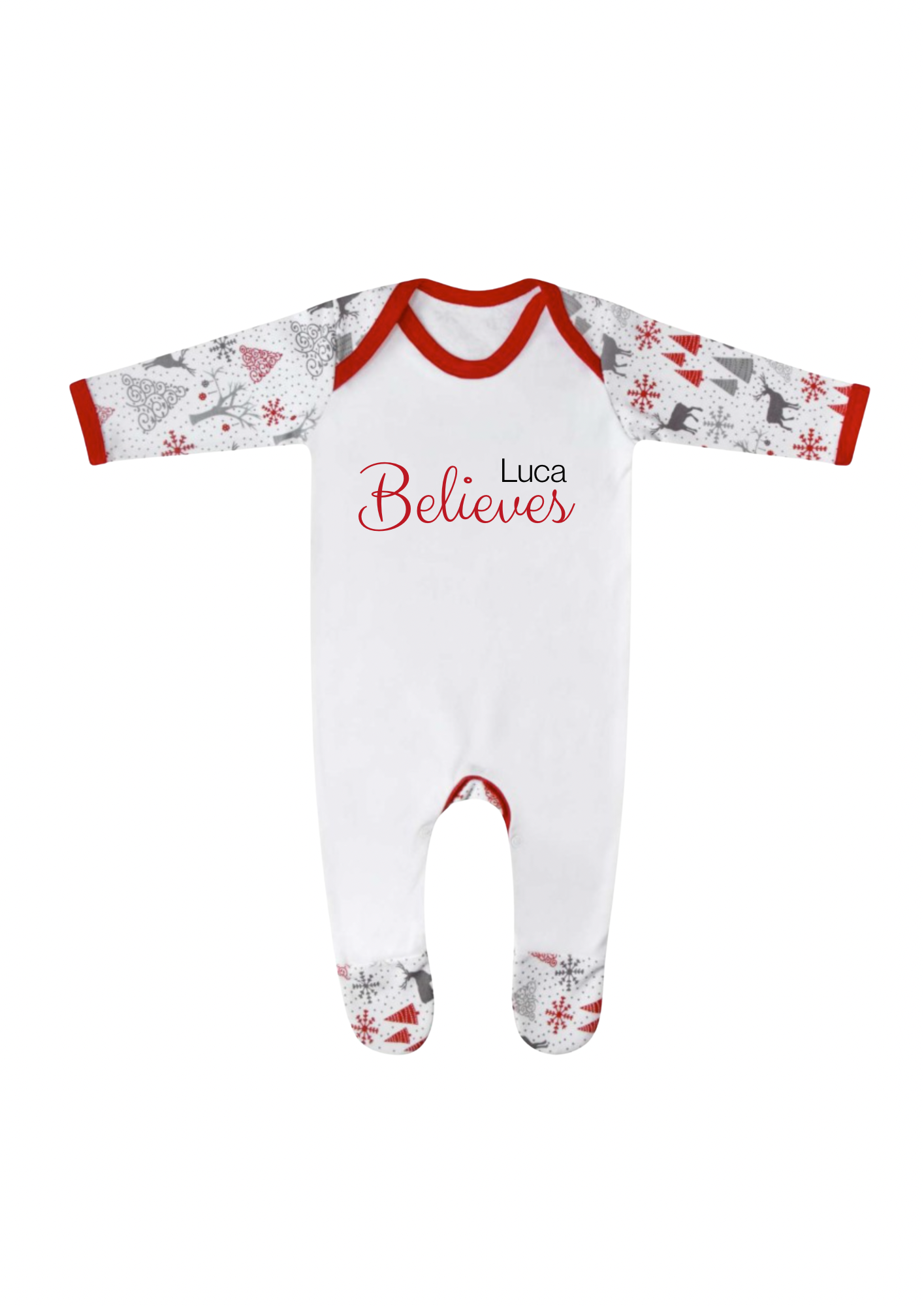 Family Believes Collection - BABY Romper-suit Reindeer Family Matching PJ’s