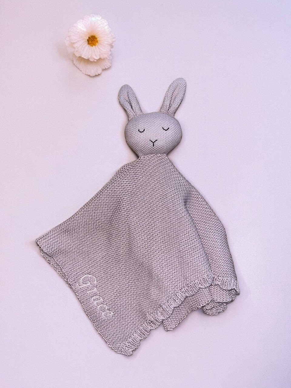 Baby Comforter | Personalised Knitted Bunny | Baby Shower Gift | Baby Gift | Christmas Gift | Baby Comforter with name |