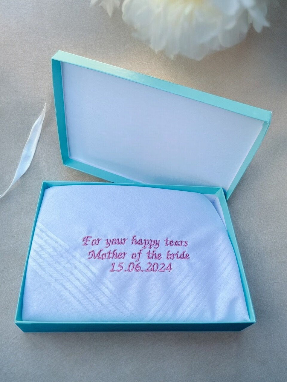 Personalised Handkerchief | Embroidered Handkerchief | Wedding Handkerchief | Anniversary Gift | Special Occasion | Hanky | Keepsake