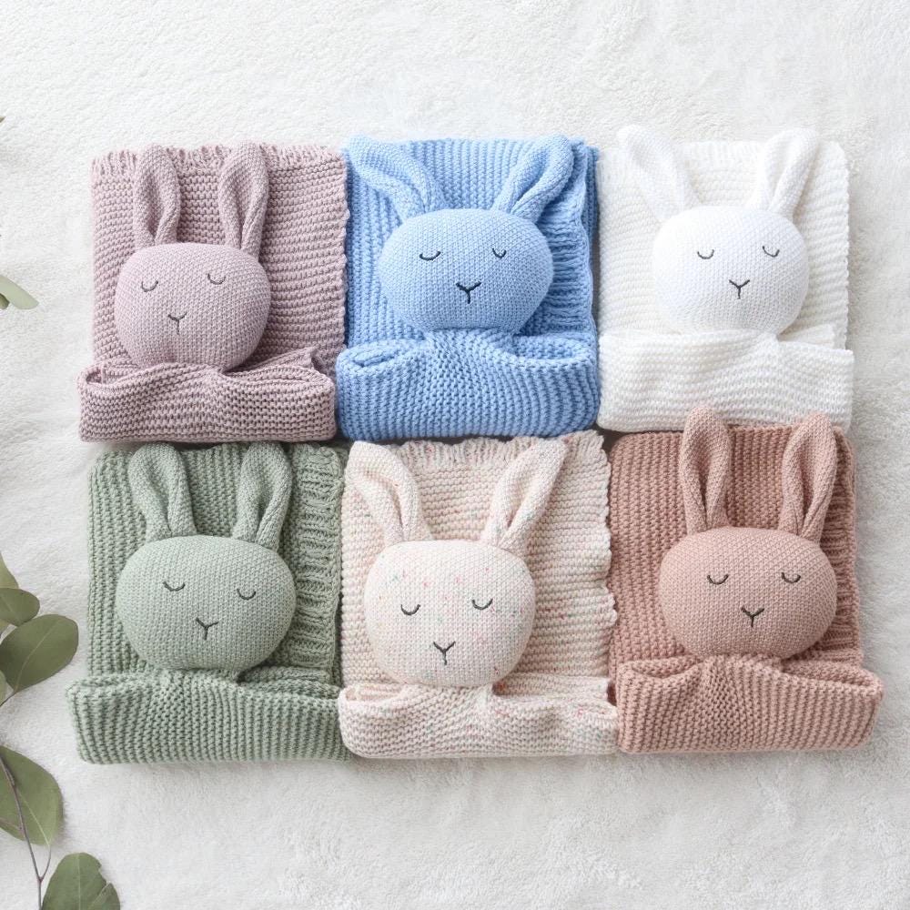 Baby Comforter | Personalised Knitted Bunny | Baby Shower Gift | Baby Gift | Christmas Gift | Baby Comforter with name |