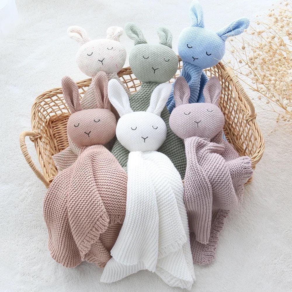 Baby Comforter | Personalised Knitted Bunny | Baby Shower Gift | Baby Gift | Christmas Gift | Baby Comforter with name |