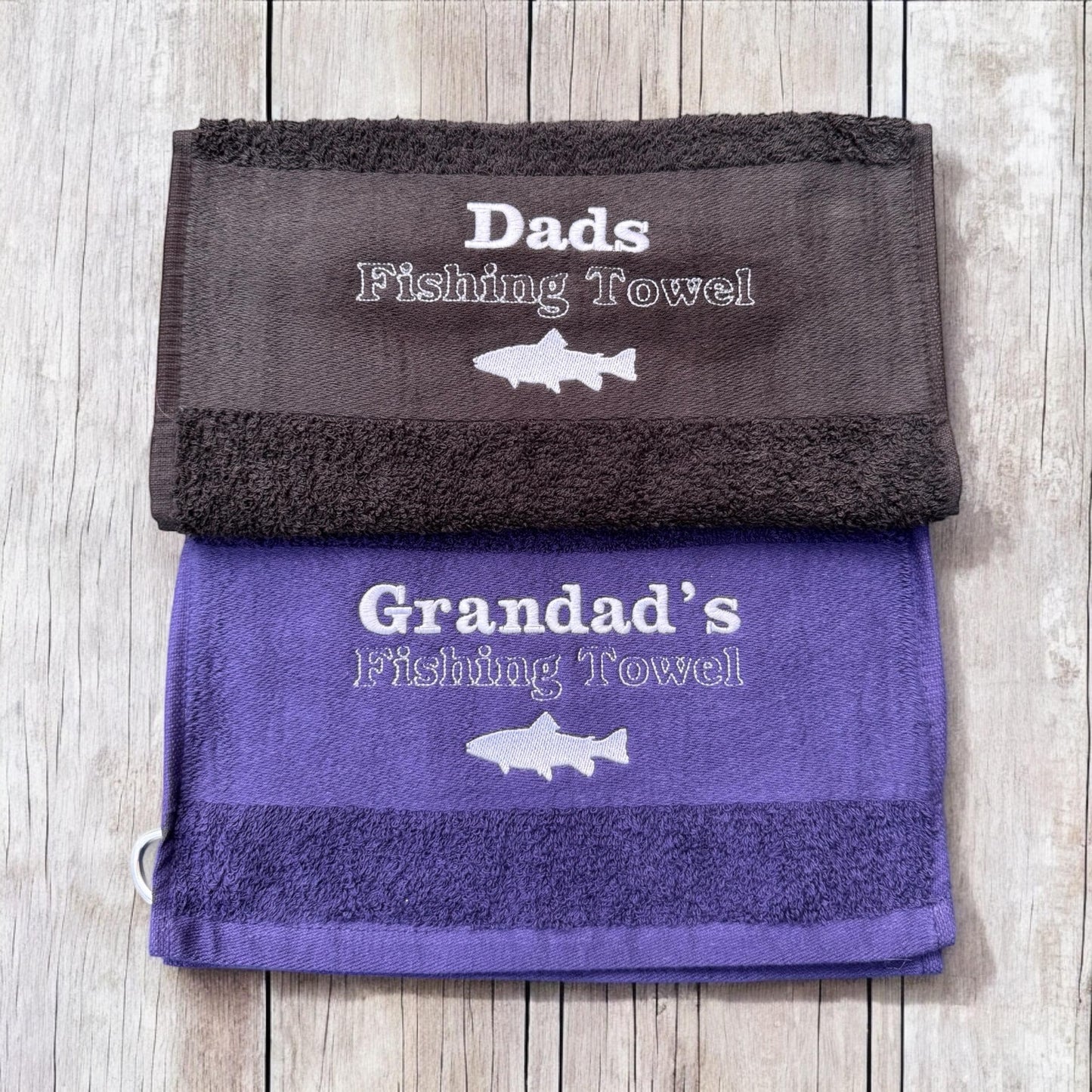 Personalised Fishing Towel | Embroidered Towel | Fishing Towel | Personalised Gift For Dad | Special Gift | Towel | Keepsake