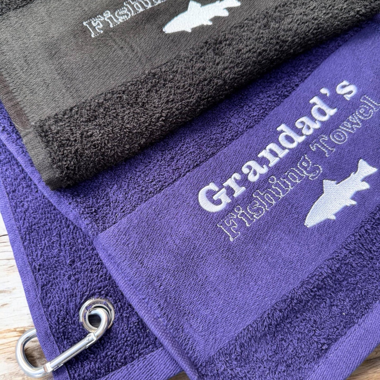 Personalised Fishing Towel | Embroidered Towel | Fishing Towel | Personalised Gift For Dad | Special Gift | Towel | Keepsake