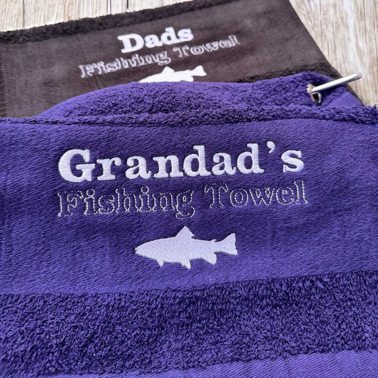 Personalised Fishing Towel | Embroidered Towel | Fishing Towel | Personalised Gift For Dad | Special Gift | Towel | Keepsake