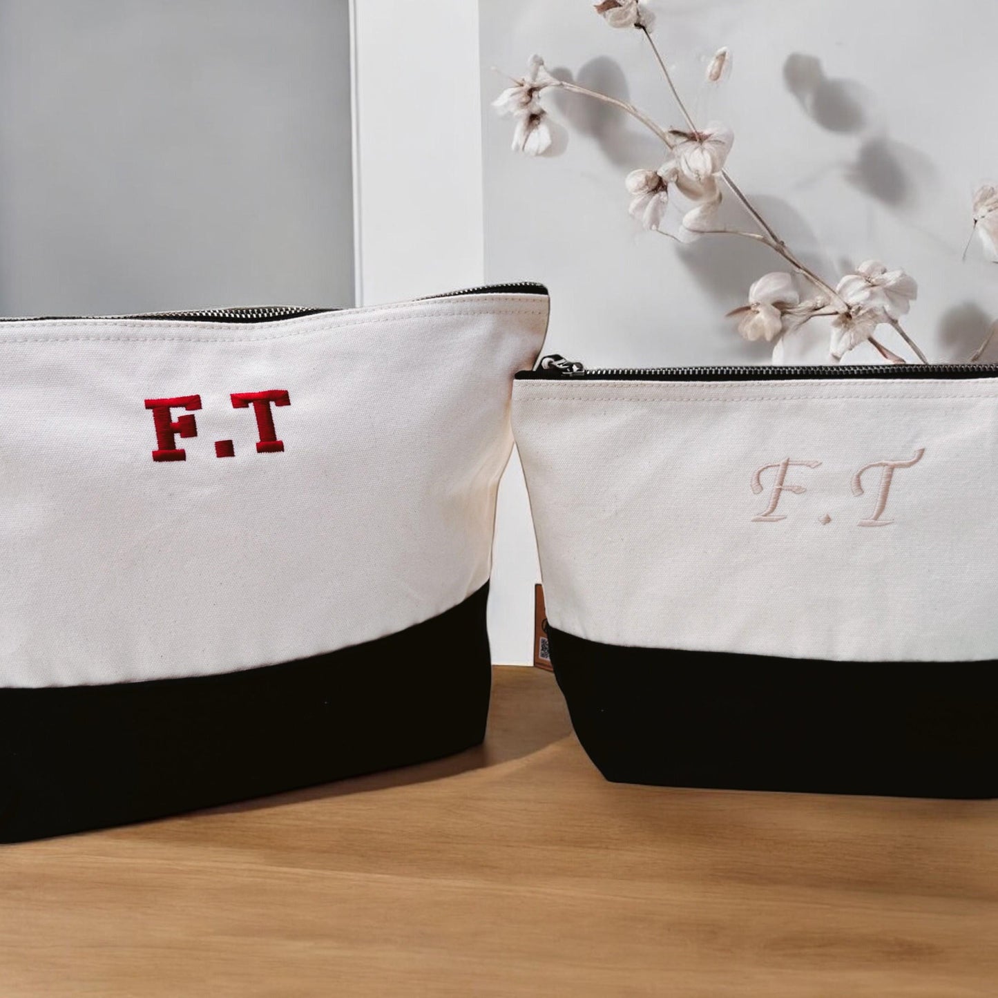 Personalised Cosmetic Bag | Accessories Bag | Canvas Bag | Embroidered Make Up Bag | Personalised Toiletry Bag | Bridesmaid Gift