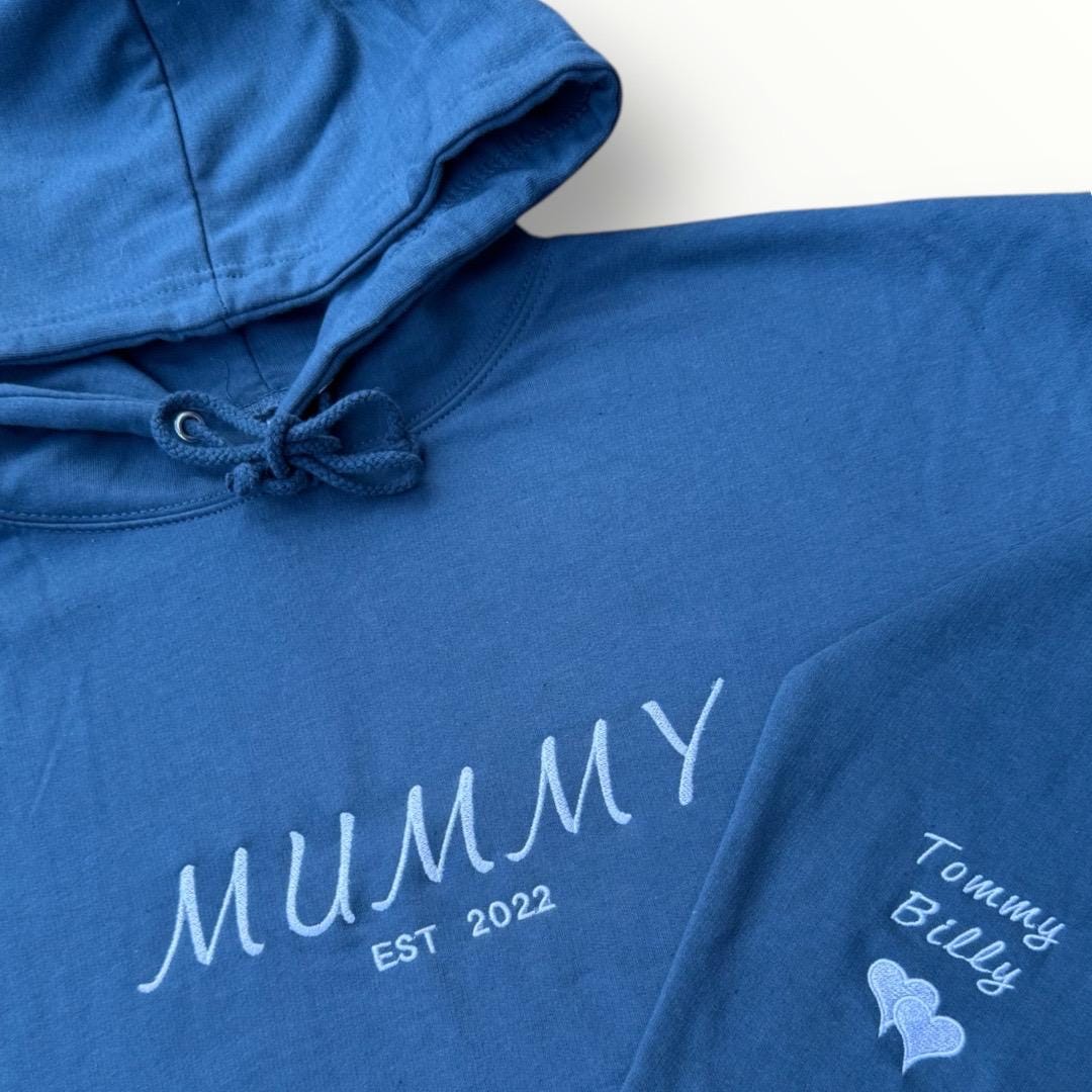 Mummy Hoodie with Childrens Names on Sleeve | Peronalised Jumper | Mummy Hoodie | Mum Hoodie | Mothers Day Gift |