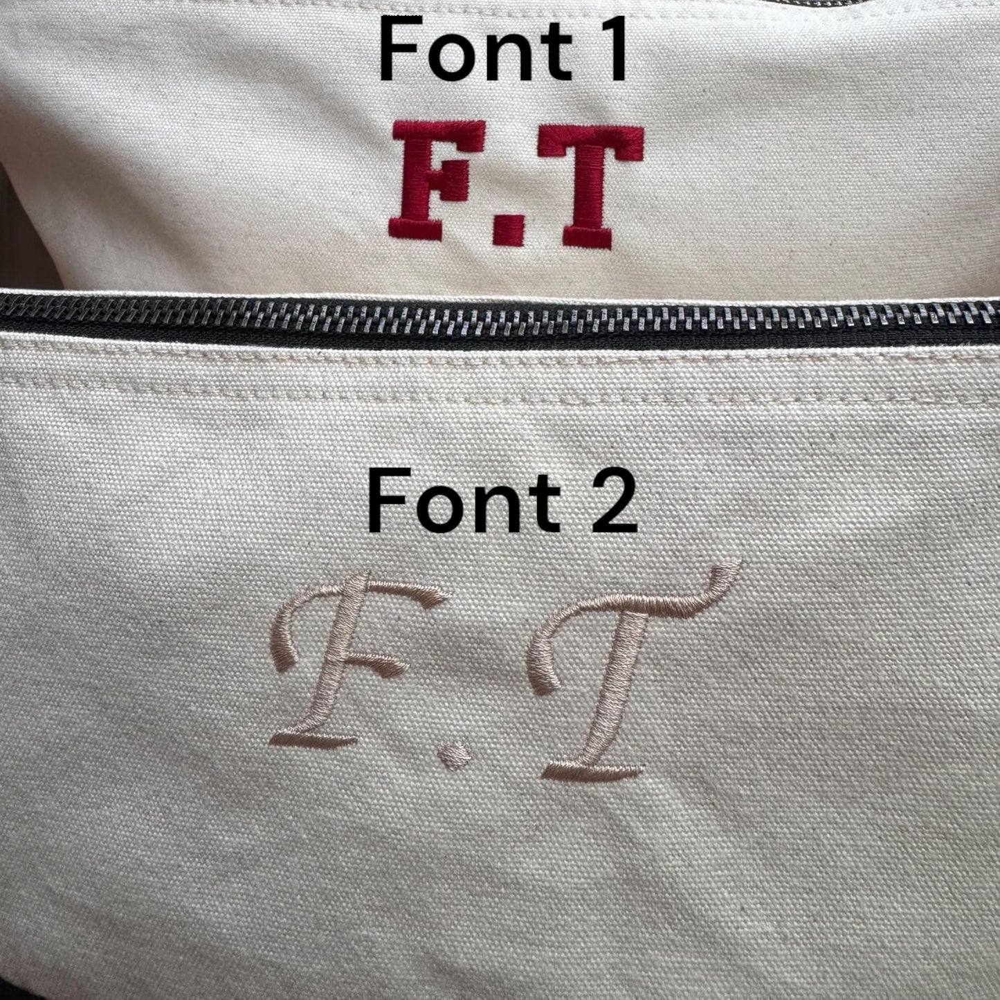 Personalised Cosmetic Bag | Accessories Bag | Canvas Bag | Embroidered Make Up Bag | Personalised Toiletry Bag | Bridesmaid Gift