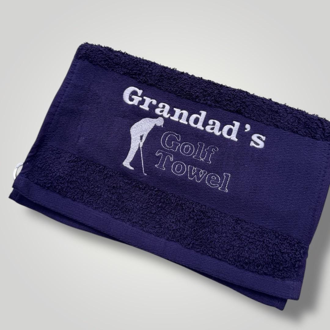 Personalised Golf Towel | Embroidered Towel | Golf Towel | Personalised Gift For Dad | Special Gift | Towel | Keepsake