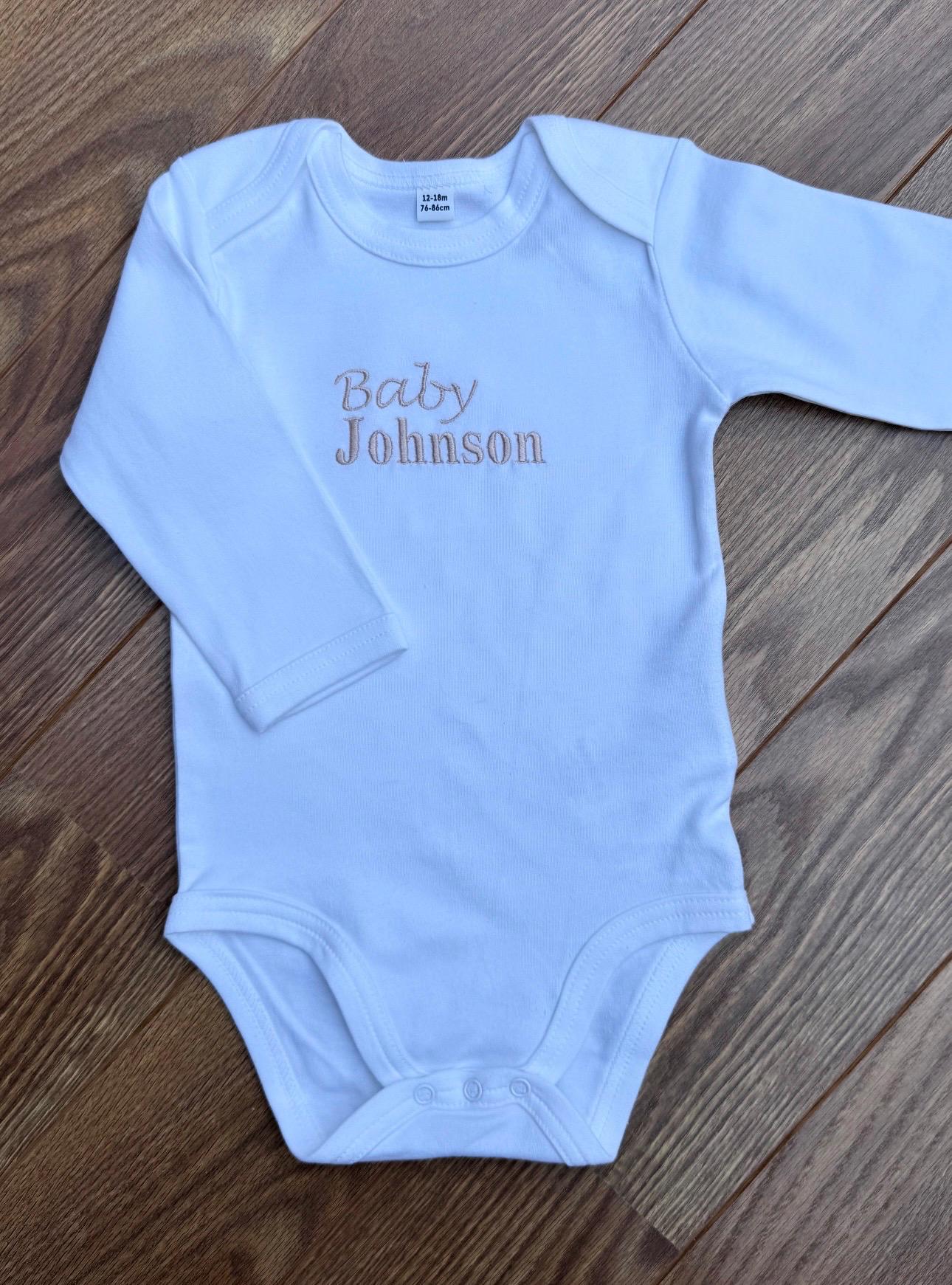 Personalised Baby Bodysuit | Cotton Babysuit | Coming Home Outfit | Baby Outfit | New Baby Gift | Baby Announcement