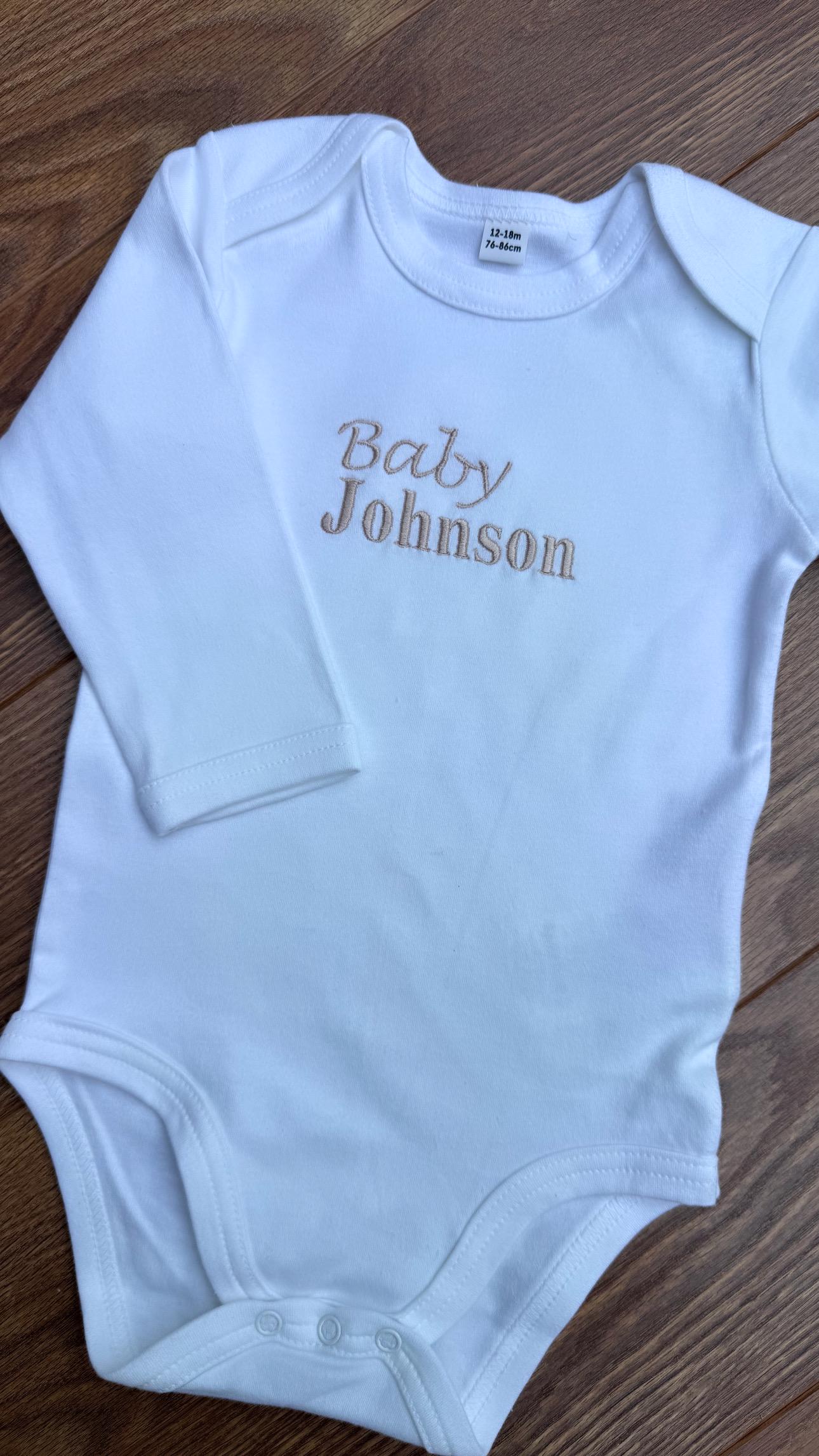 Personalised Baby Bodysuit | Cotton Babysuit | Coming Home Outfit | Baby Outfit | New Baby Gift | Baby Announcement
