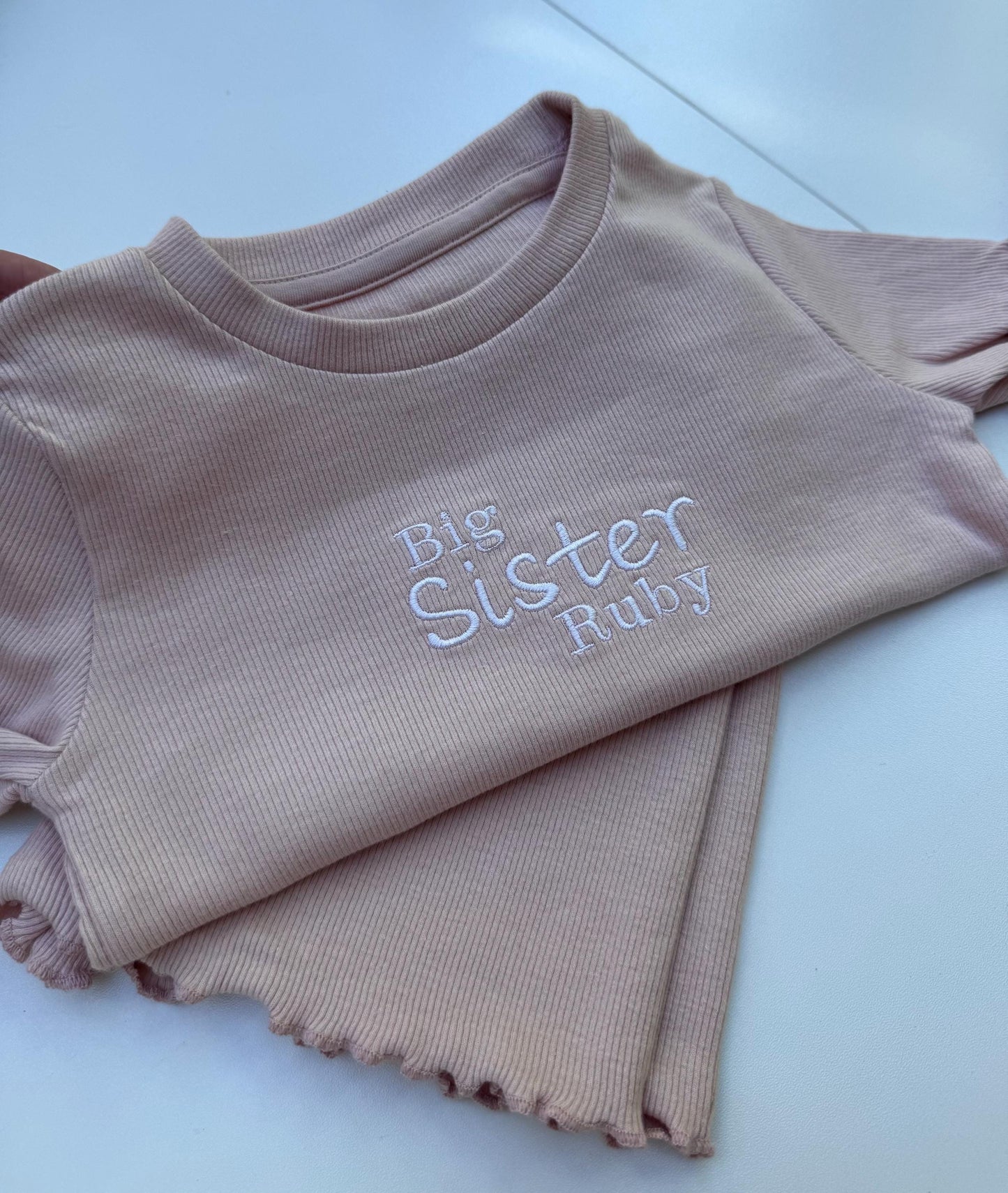 Personalised Short Summer Set | Scalloped Edge Girls Outfit | Name Clothing | Sibling Clothing | Personalised Outfit