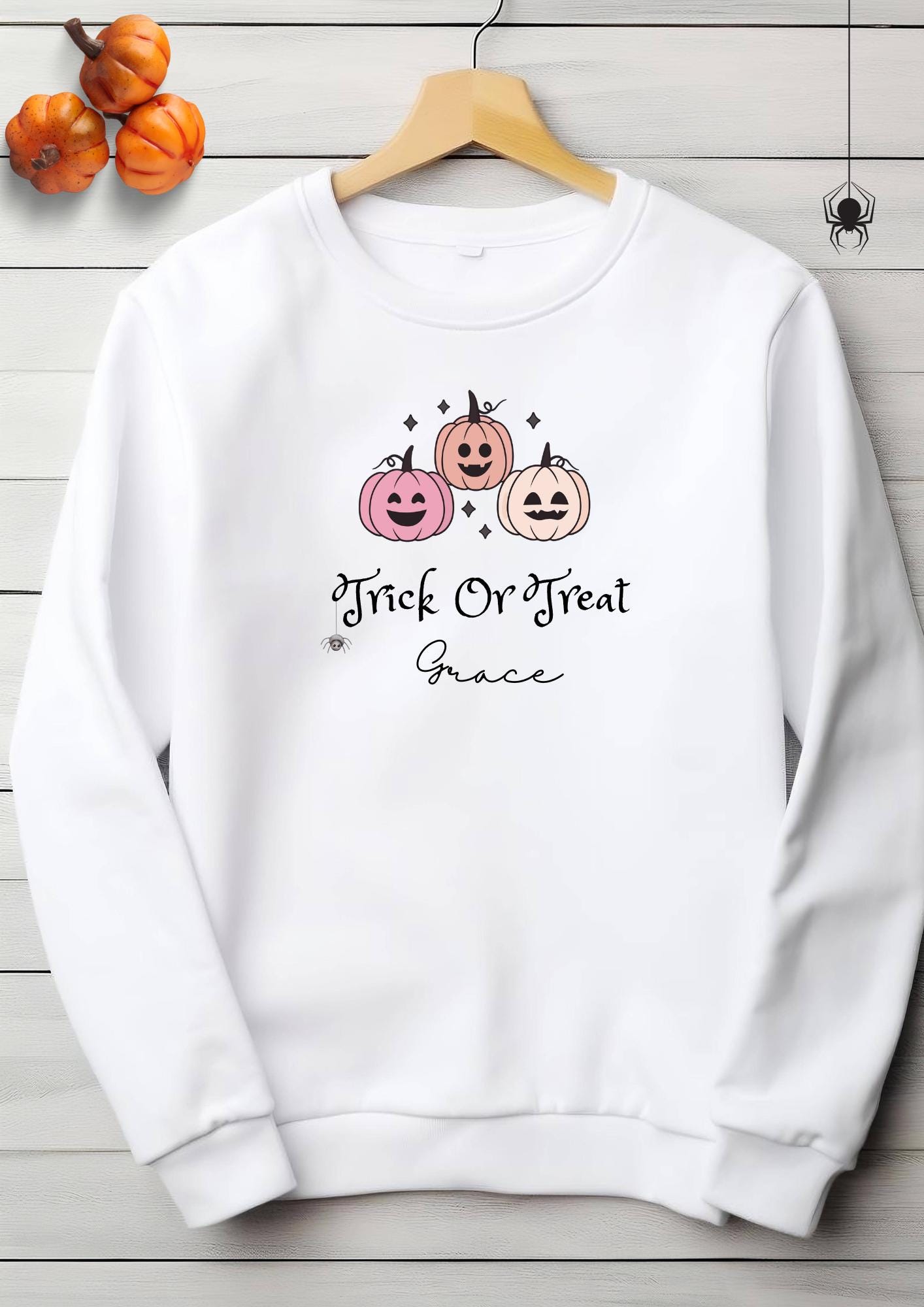 Personalised Trick Or Treat Jumper, Halloween Jumper, Personalised Halloween Jumper, Halloween Outfit