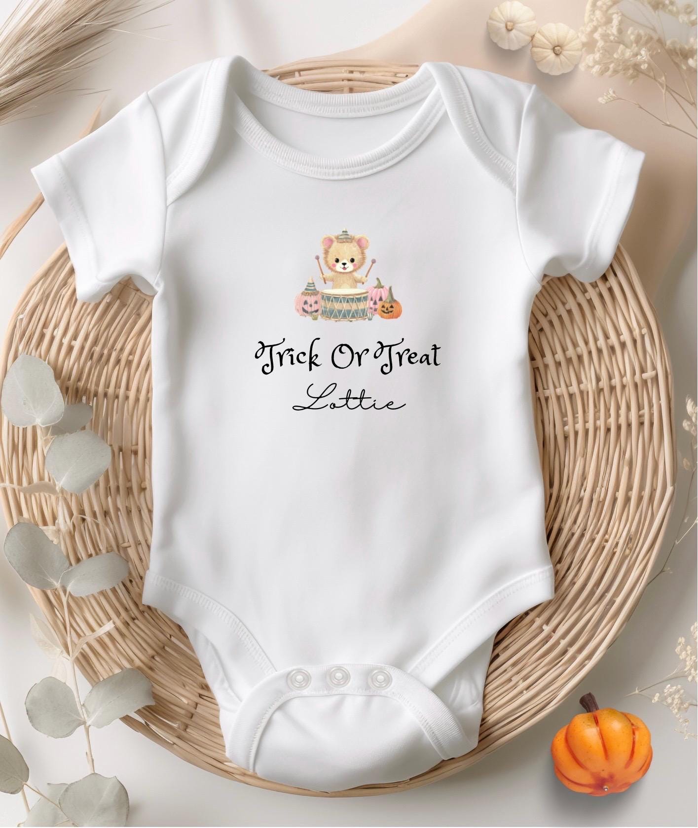 Personalised Halloween Baby Bodysuit: Trick Or Treat Bear