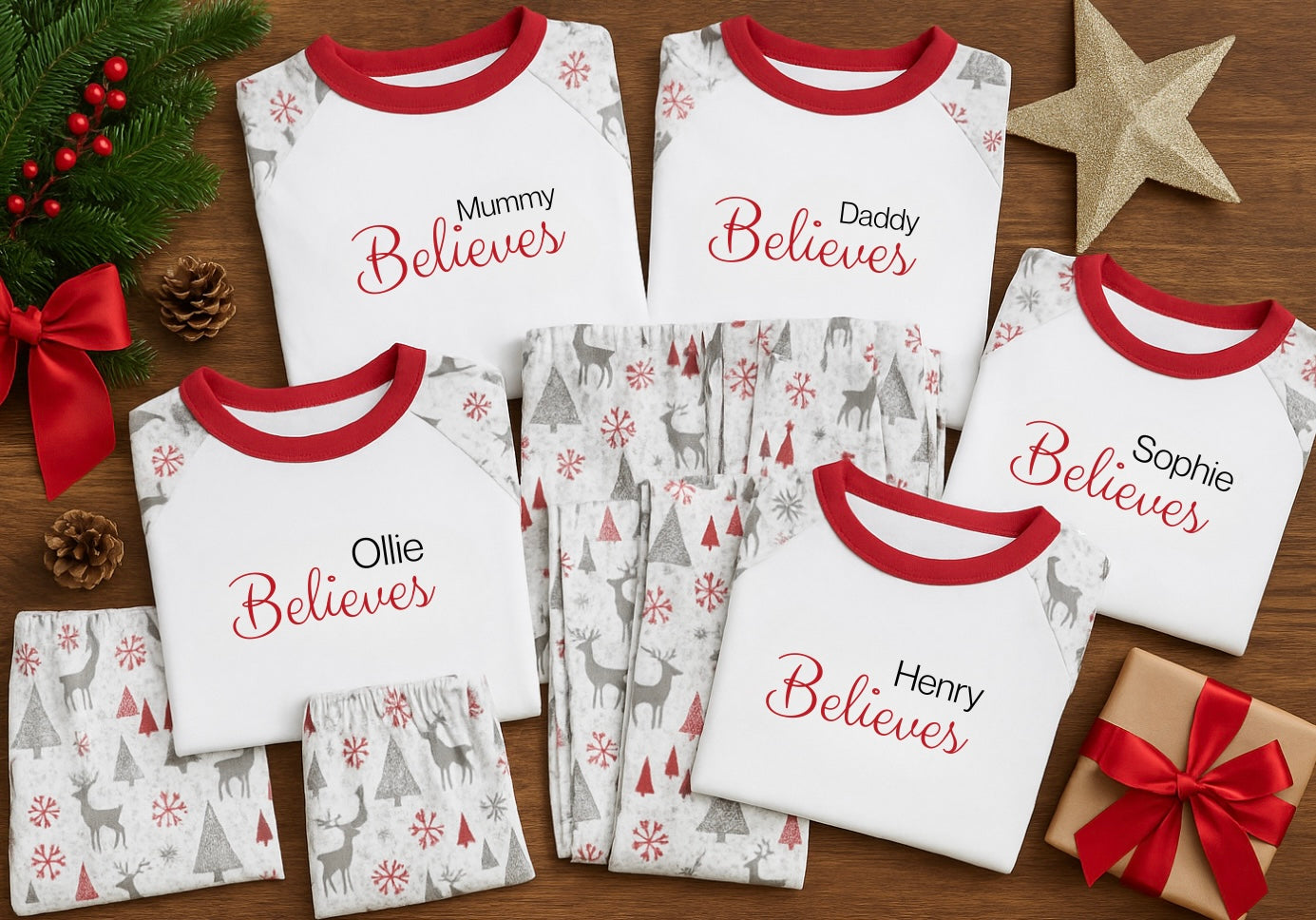 Family Believes Collection - ADULTS Reindeer Family Matching PJ’s