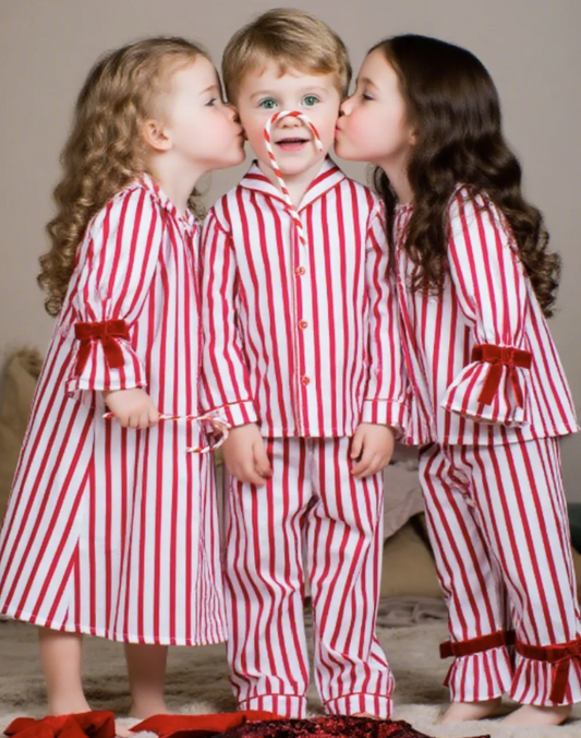 Christmas Candy Cane Collection PJ's: Personalised Name