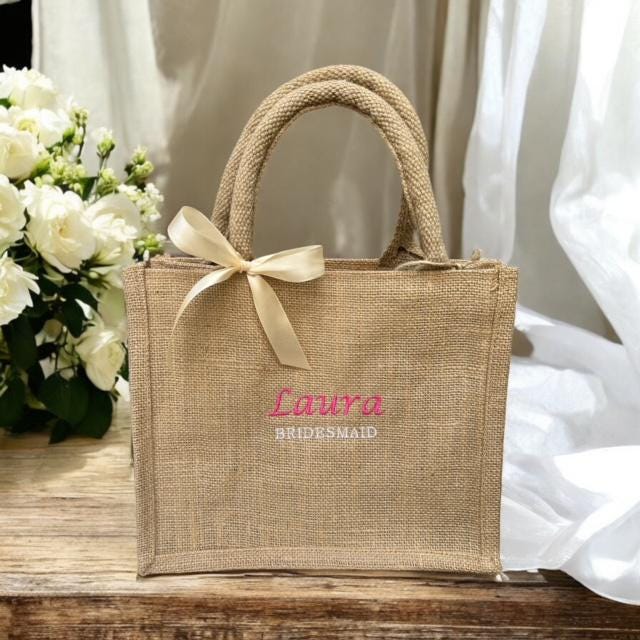 Personalised Gift Bag | Wedding Gift Bag | Bridesmaid Gift Bag | Embroidered Tote Bags | Wedding favour