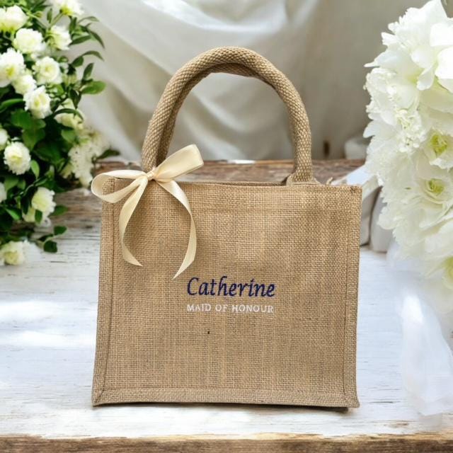 Personalised Gift Bag | Wedding Gift Bag | Bridesmaid Gift Bag | Embroidered Tote Bags | Wedding favour