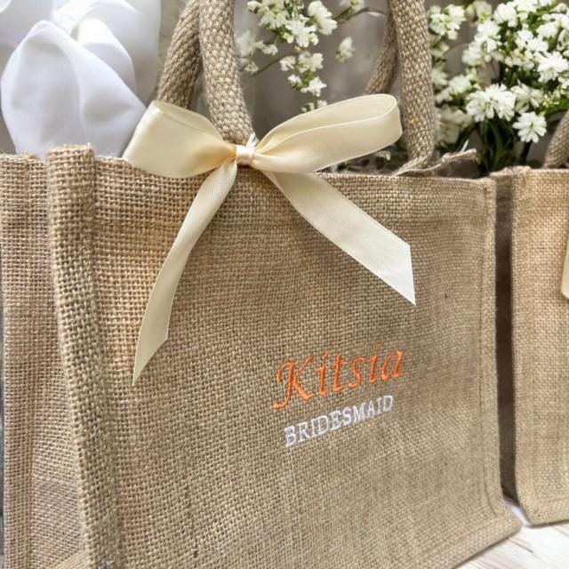 Personalised Gift Bag | Wedding Gift Bag | Bridesmaid Gift Bag | Embroidered Tote Bags | Wedding favour
