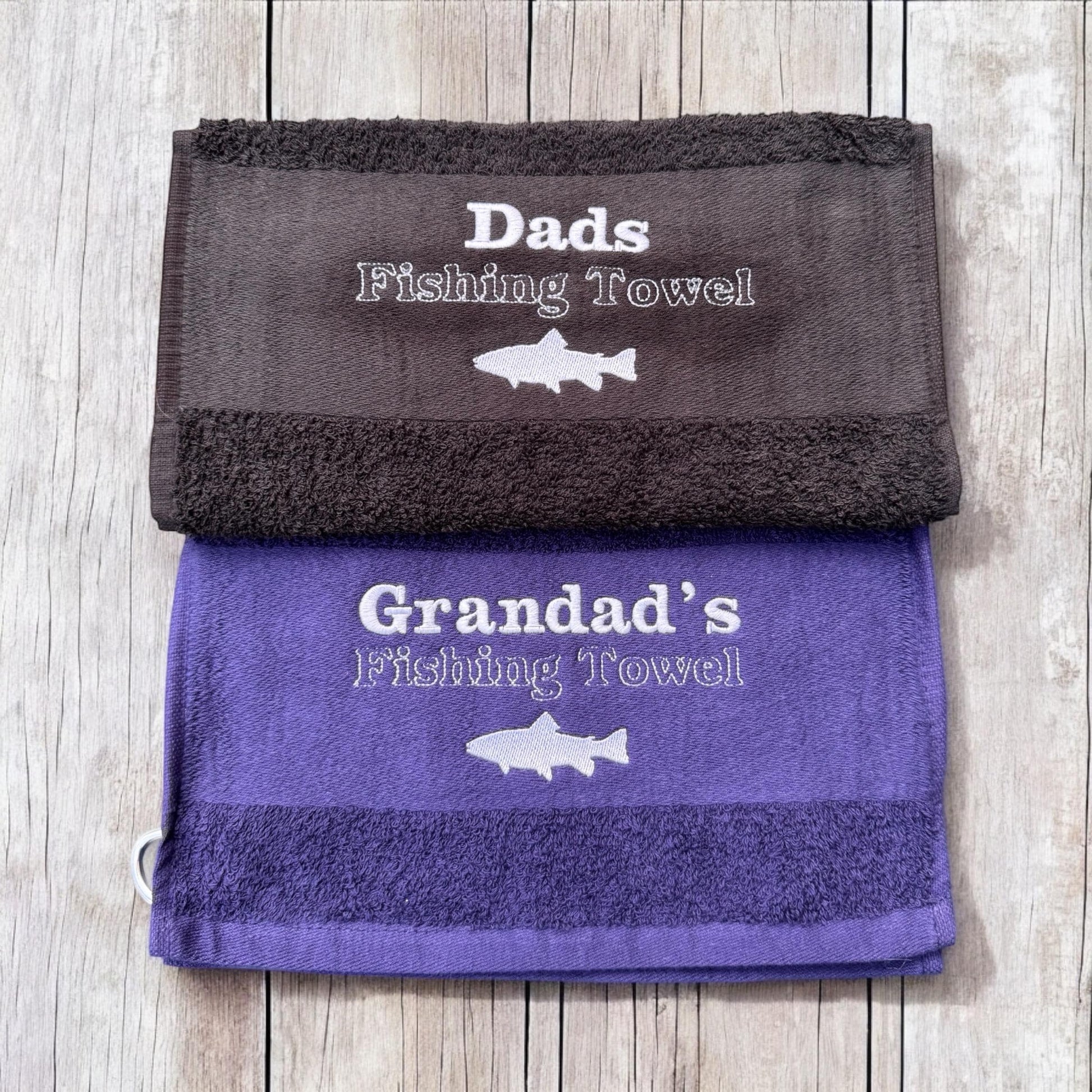 Personalised Fishing Towel | Embroidered Towel | Fishing Towel | Personalised Gift For Dad | Special Gift | Towel | Keepsake