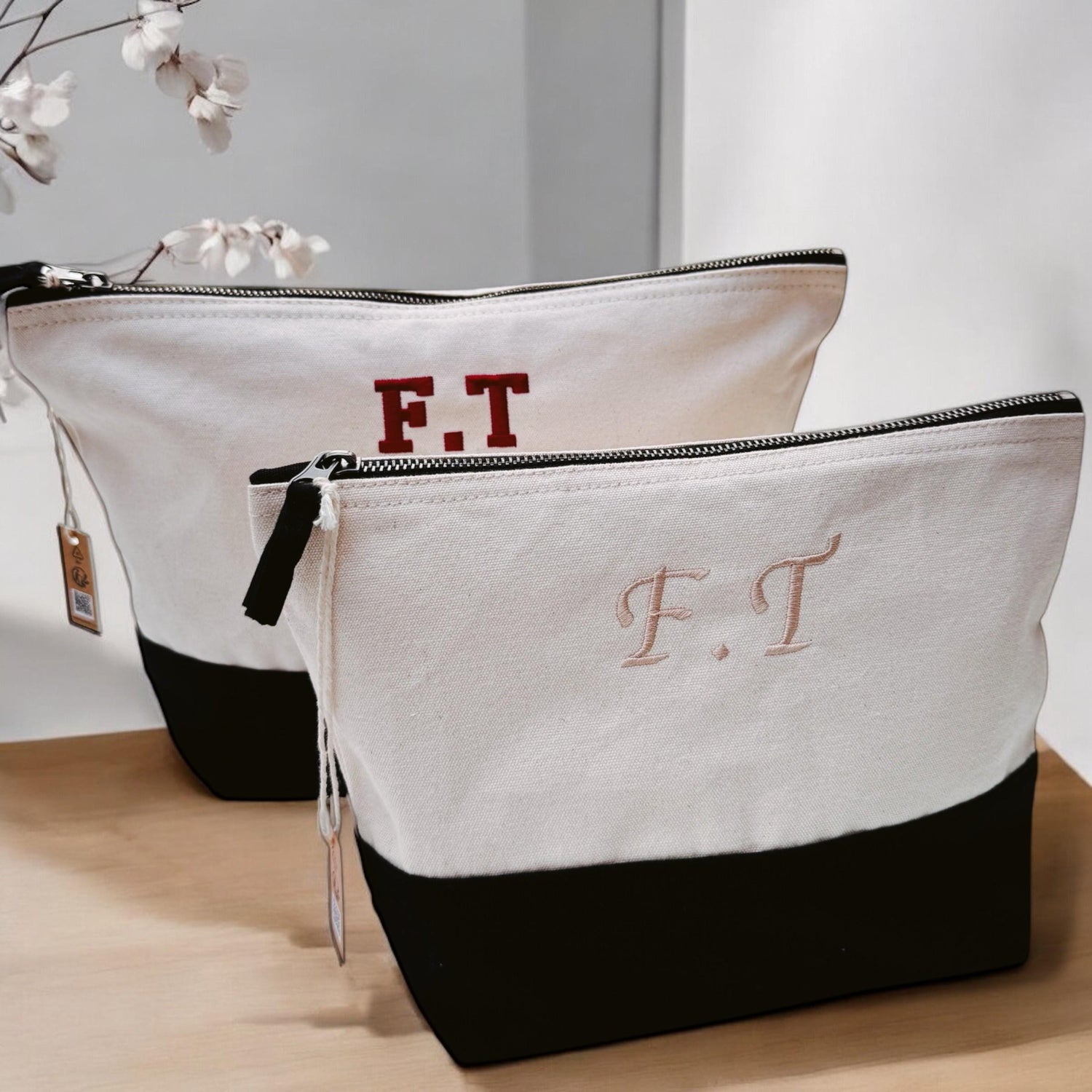 Personalised Cosmetic Bag | Accessories Bag | Canvas Bag | Embroidered Make Up Bag | Personalised Toiletry Bag | Bridesmaid Gift