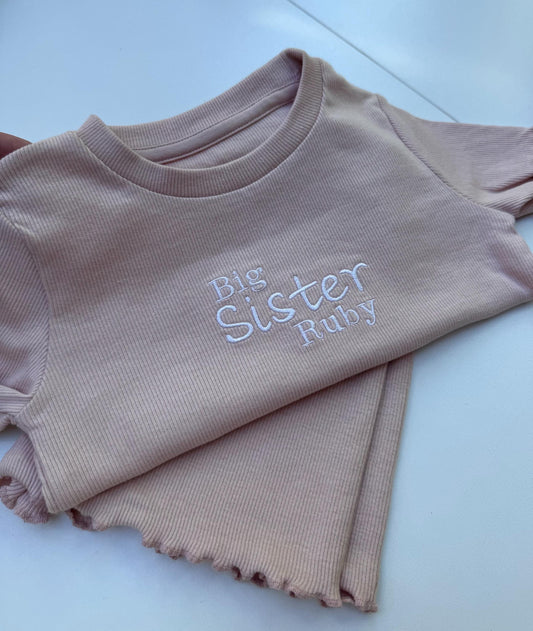 Personalised Short Summer Set | Scalloped Edge Girls Outfit | Name Clothing | Sibling Clothing | Personalised Outfit