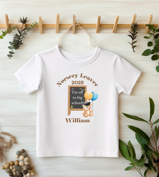 Personalised Nursery Leaver T-Shirt, Personalised Last Day Of School Tee, Big School Starter, Graduation T-Shirt