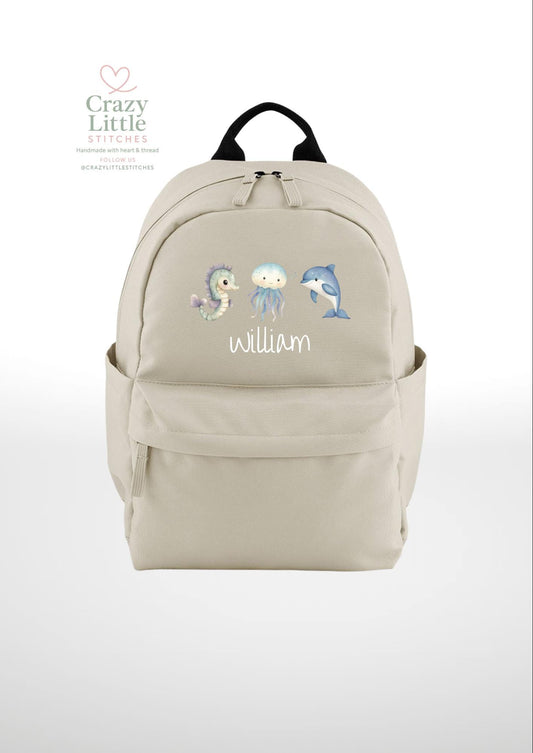 Children's Backpack | Personalised Under The Sea Backpack | Children's Bag | Infant Bag | Kids Bag | Toddler Bag | School Bag |