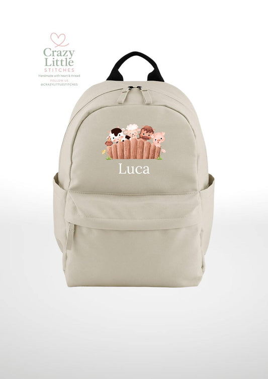 Children's Backpack | Personalised Farm Animal Backpack | Children's Bag | Infant Bag | Kids Bag | Toddler Bag| Cabin Bag | School Bag |