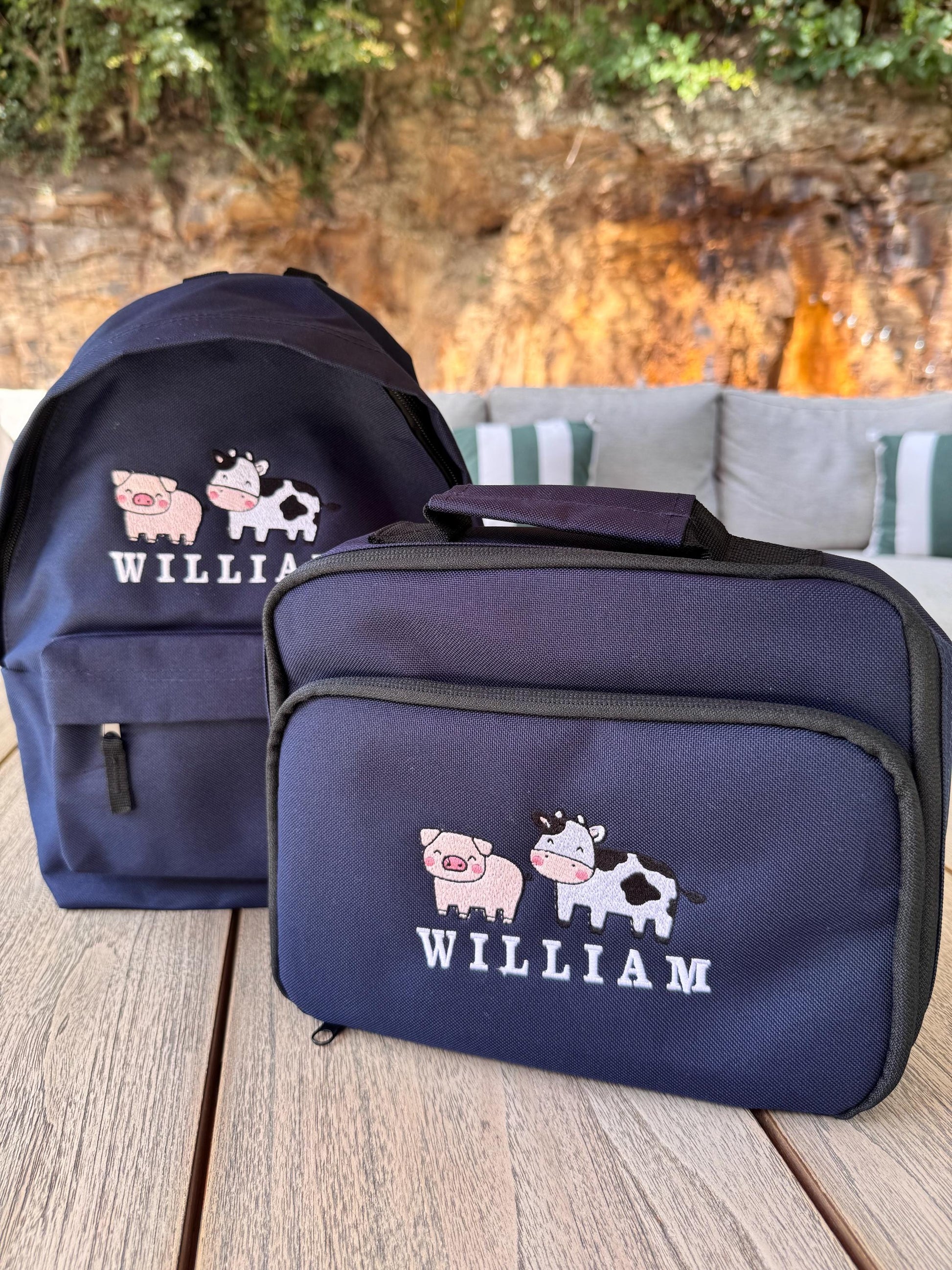 Children's Backpack & Lunch Bag | Personalised Farm Animal Backpack | Children's Bag | Infant Bag | Kids Bag | Toddler Bag | School Lunchbag