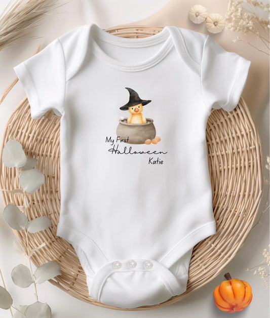 Personalised Halloween Baby Bodysuit: My First Halloween with Chick
